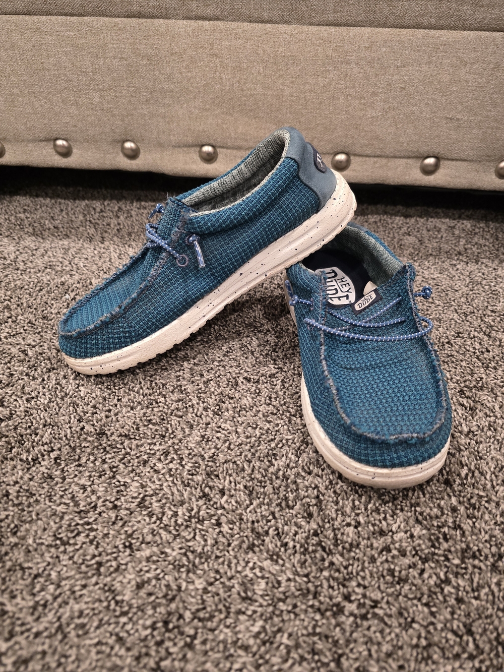 Hey Dudes Kids Wally Stretch Turquoise Casual Slip-On Shoes